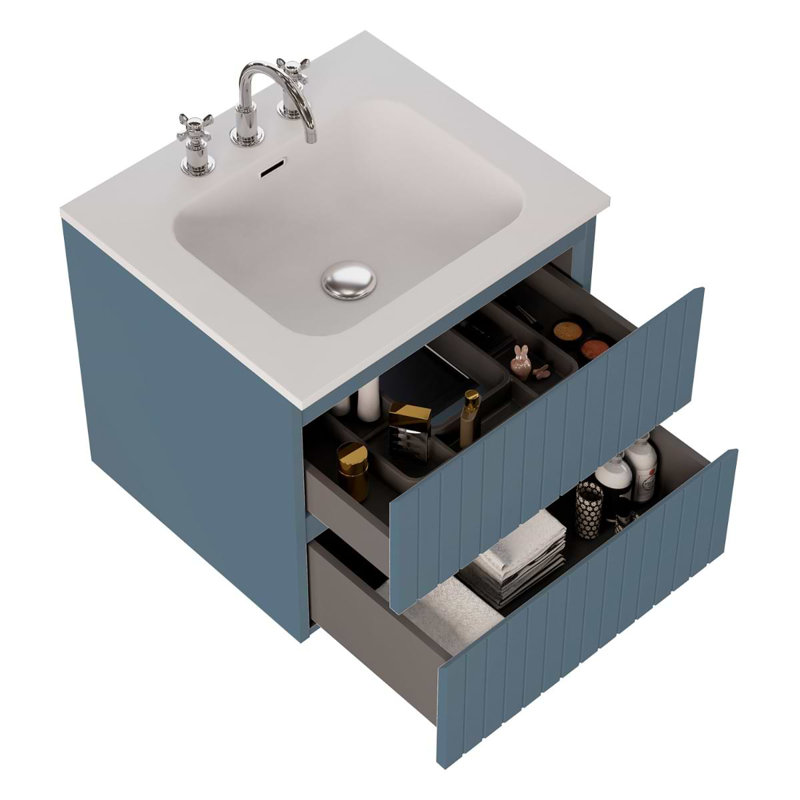 Prima Single Vanity, Denim Blue, 24"