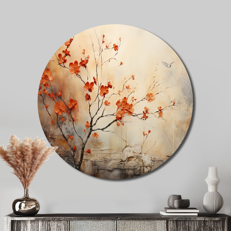 Bauxite - Floral Round Metal Art, 29" H x 29" W
