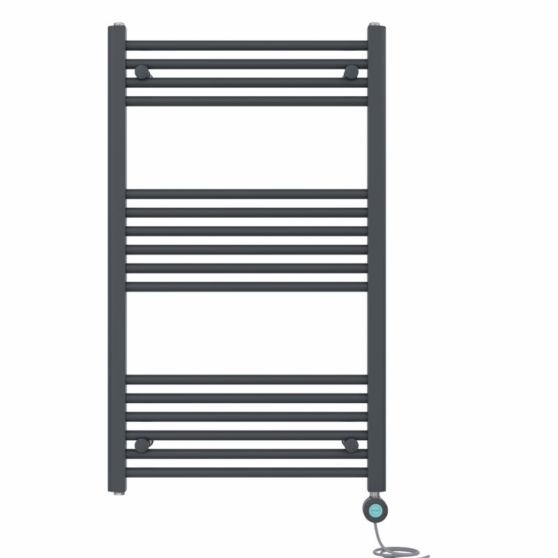 Artana Straight Towel Rail Heated Towel Rails, Anthracite, 100cm H x 60cm W x 3cm D