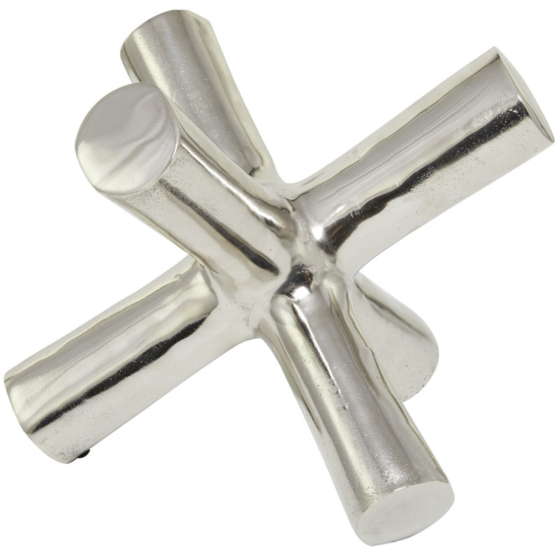 Sculpture en aluminium et aluminium Jack, Argent, H 8,6 po x l 10,45 po x P 10,45 po