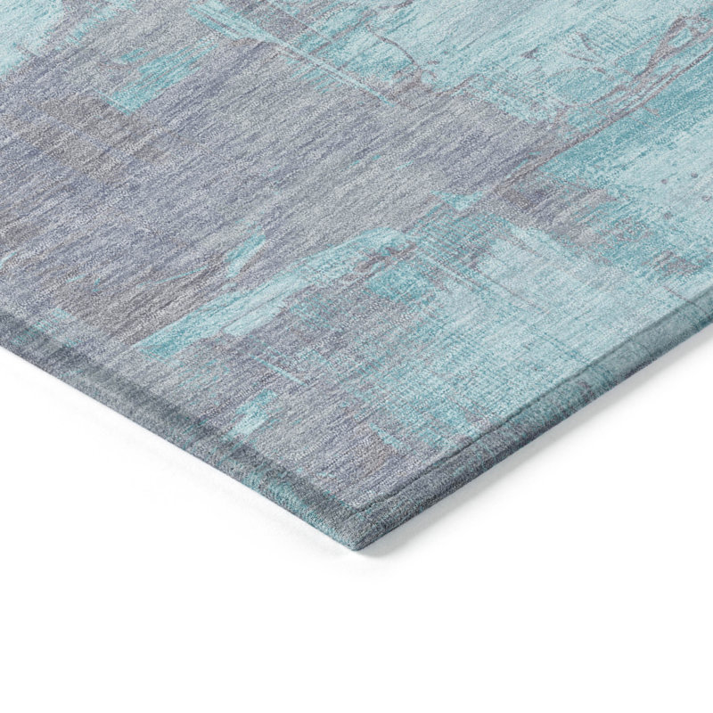 Tapis d'extérieur lavable abstrait saumon et beige 9 pi x 12 pi