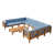 Teak Frame / Blue Cushion