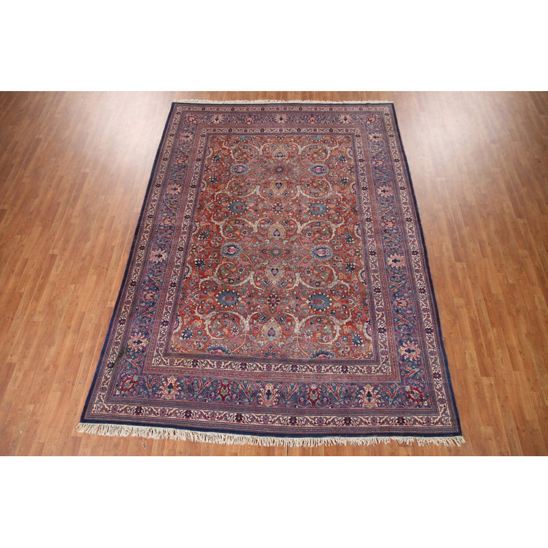 Tapis traditionnel à teinture végétale pré-1900 9 x 12