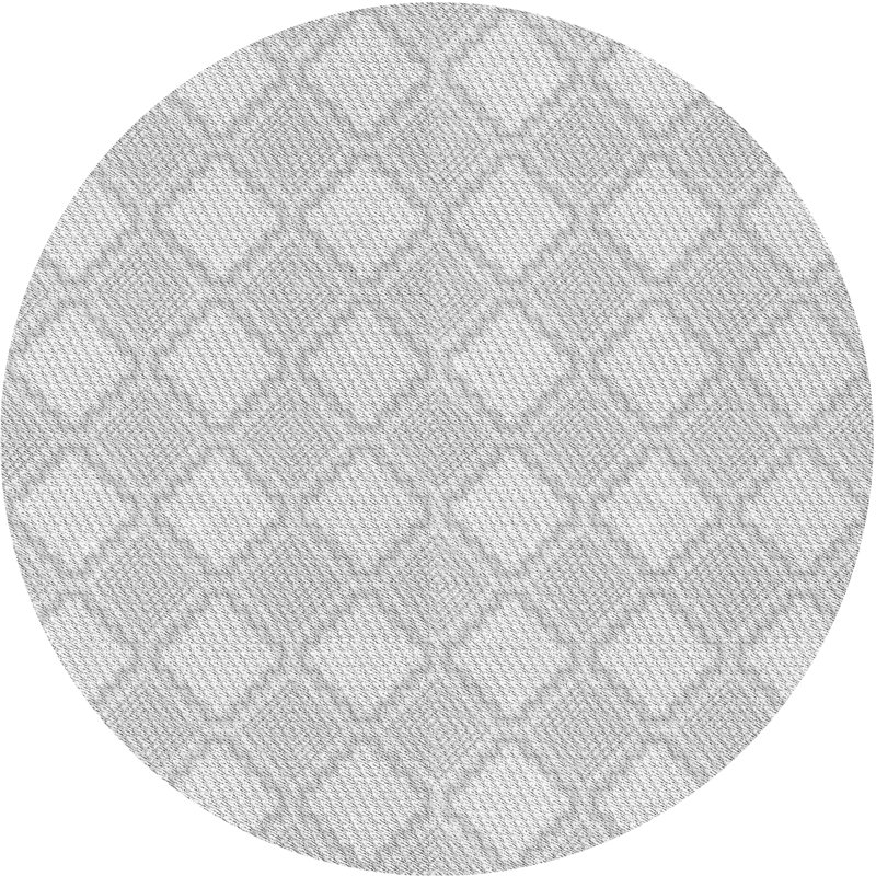 Tapis zone grise à motifs, Rond 7 pi