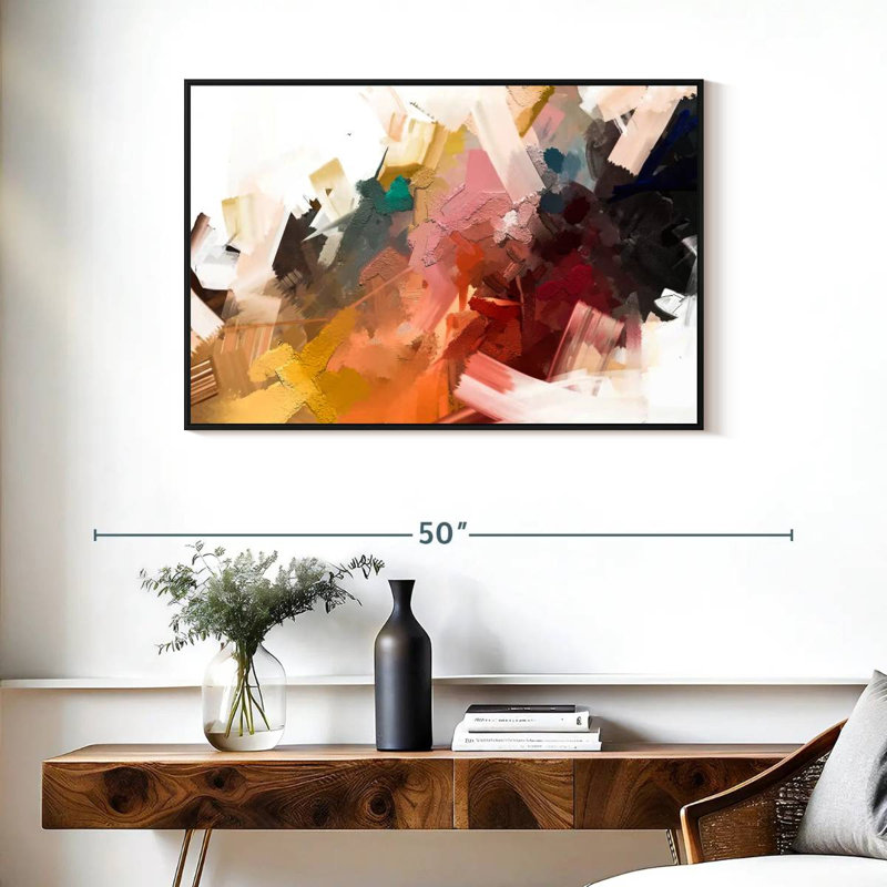 Grande huile abstraite Avery, H 25 po x l 37 po