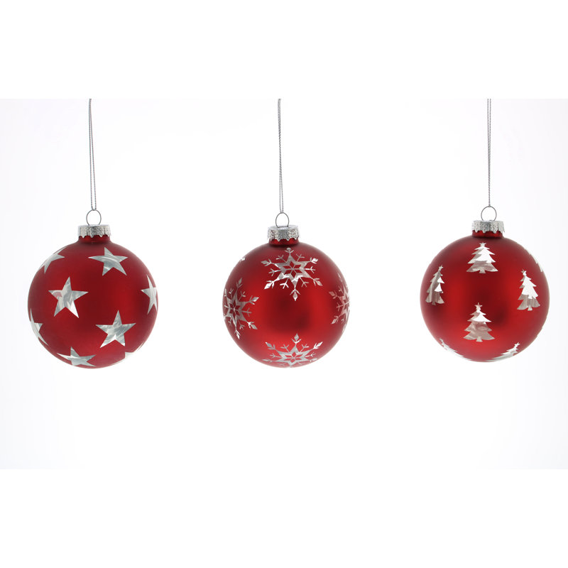 8cm Geometric Glass Bauble