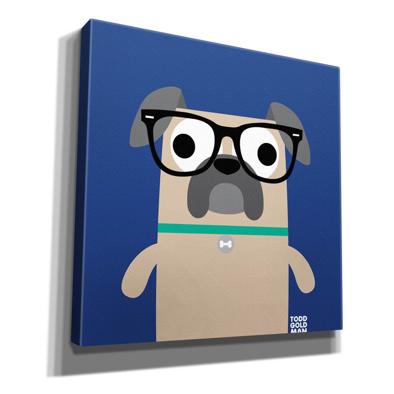 «Bow Wow Pug» par Todd Art, H 37 po x l 37 po x P 1,5 po
