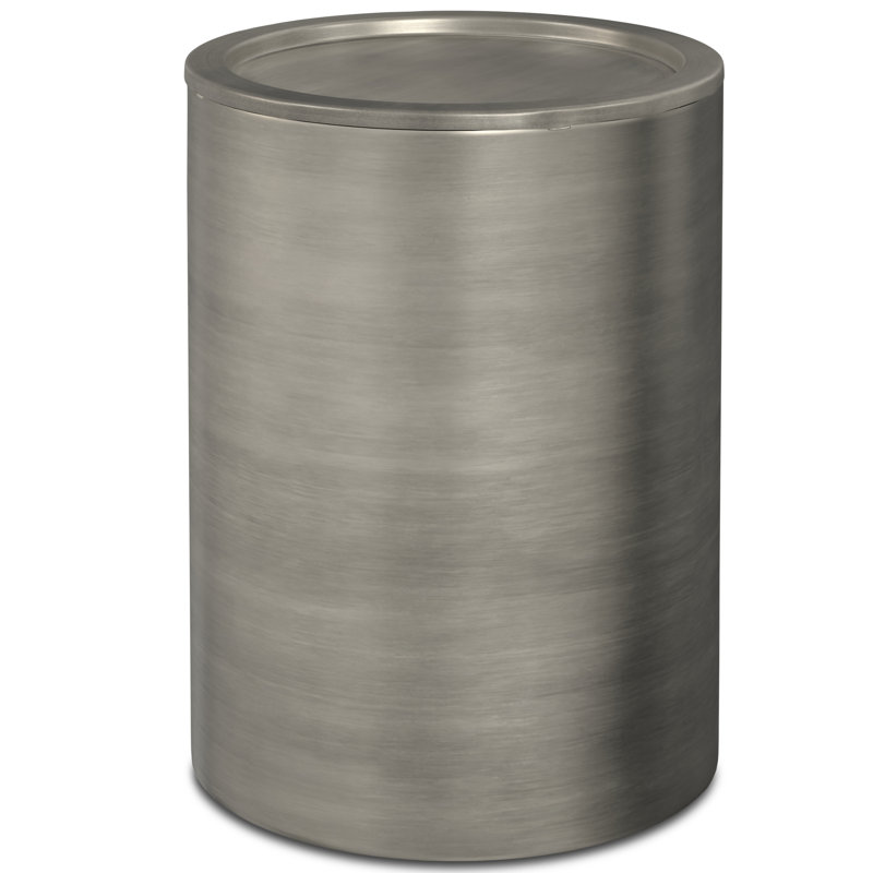 Antique Silver Smooth Finish Round Metal Side Table