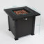 Foyer de table d'extérieur au propane 28 po 2800 BTU Foyer de table carré en acier pour terrasse de jardin noir