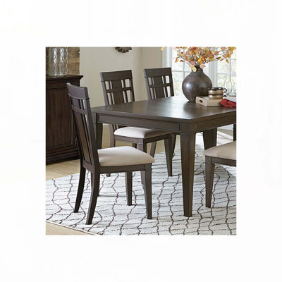 Ensemble de chaises de salle à manger rembourrées en tissu avec dossier en bois, 4 pieds en bois