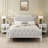 Antique White Headboard Bed Frame, Solid Wood, Queen, No Box Spring Required Queen Frame With Wood And Exquisite Headboard, Spring, Look-501926908-501926910