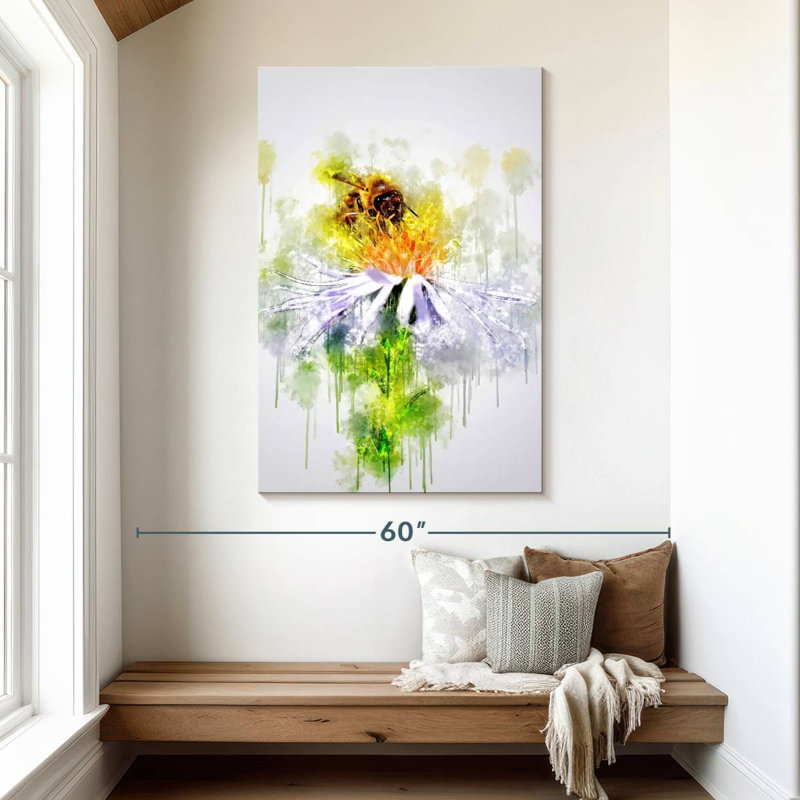 Brampt Honeybee On Flower, 48" H x 32" W