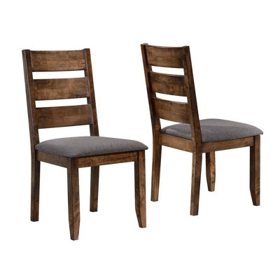 Ensemble de 2 chaises d'appoint en muscade noueuse et grise