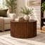Table basse ronde à plateau relevable cannelé avec rangement caché-1387861419