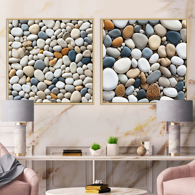 Murillo - Ensemble de 2 collages carrés nature, H 16 po x l 33 po, Cadre flottant brun