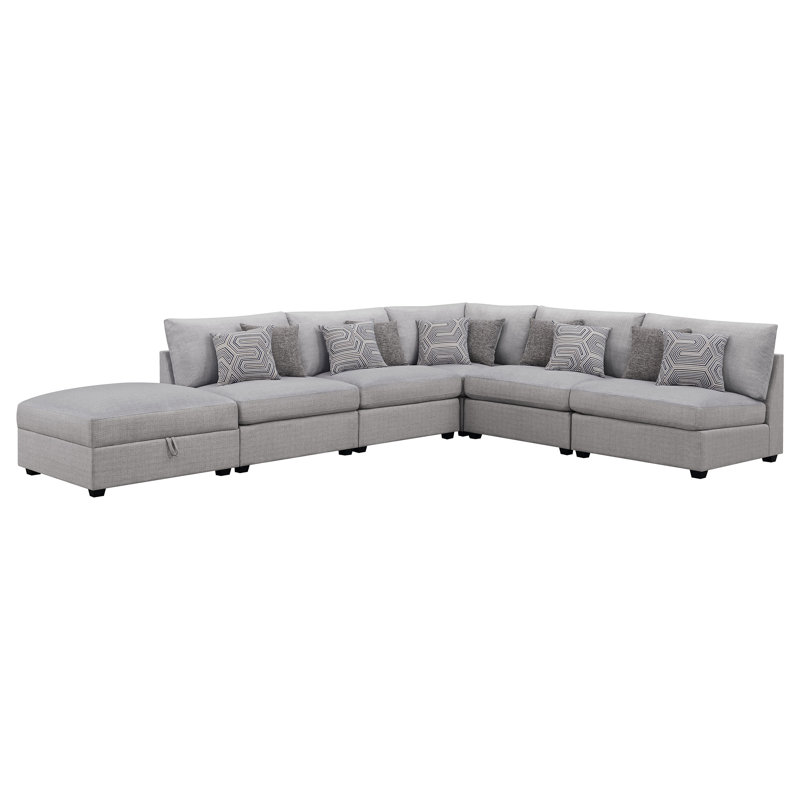 Canapé modulaire rembourré 6 pièces Cambria gris