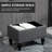 25-Inch With Removable Lid And Button- Upholstered Seat, Gray Linen Bench For Living Room Footrest Wood Legs Studded Trim Lid, 25" Decorative