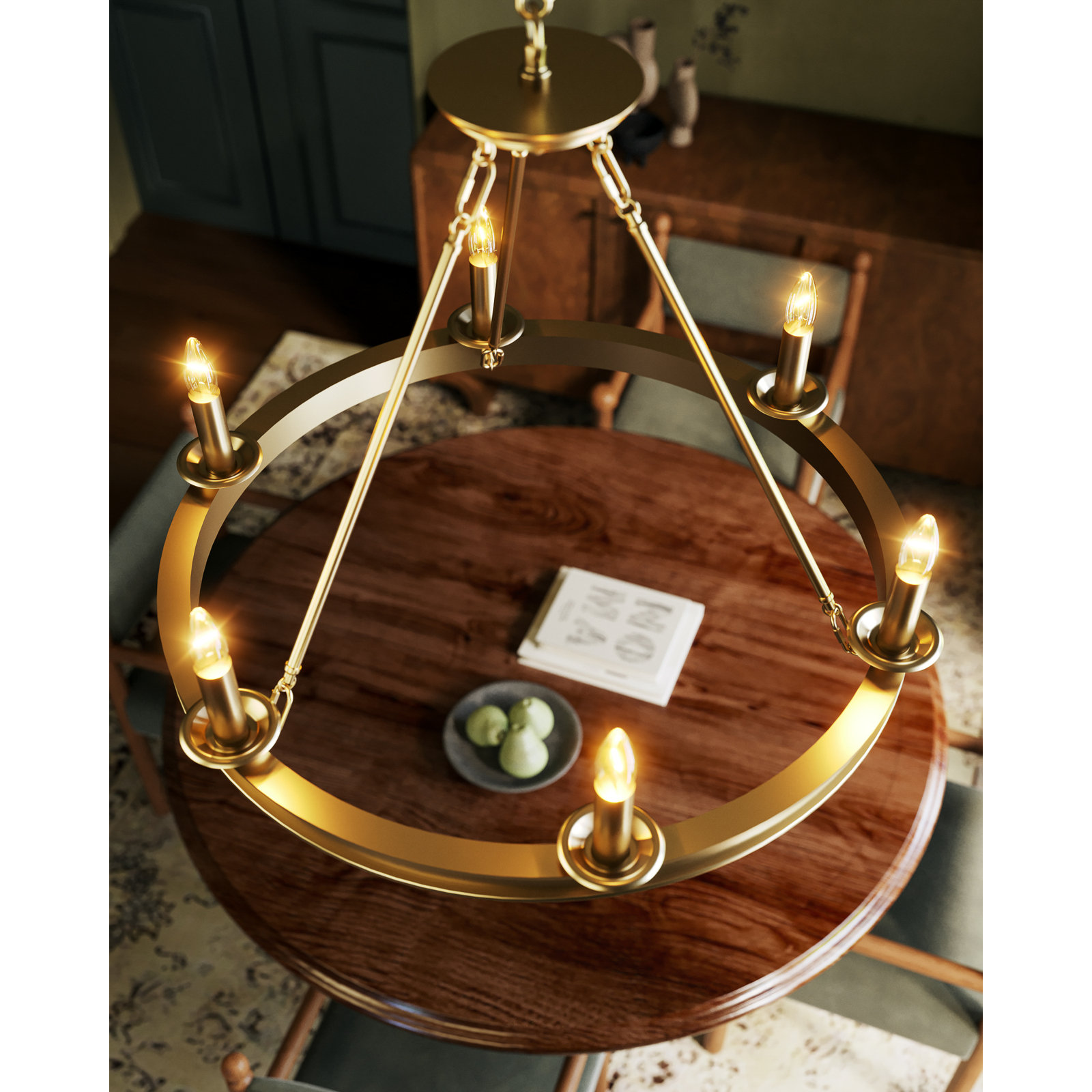 Lynda Gold Chandelier, 32-in