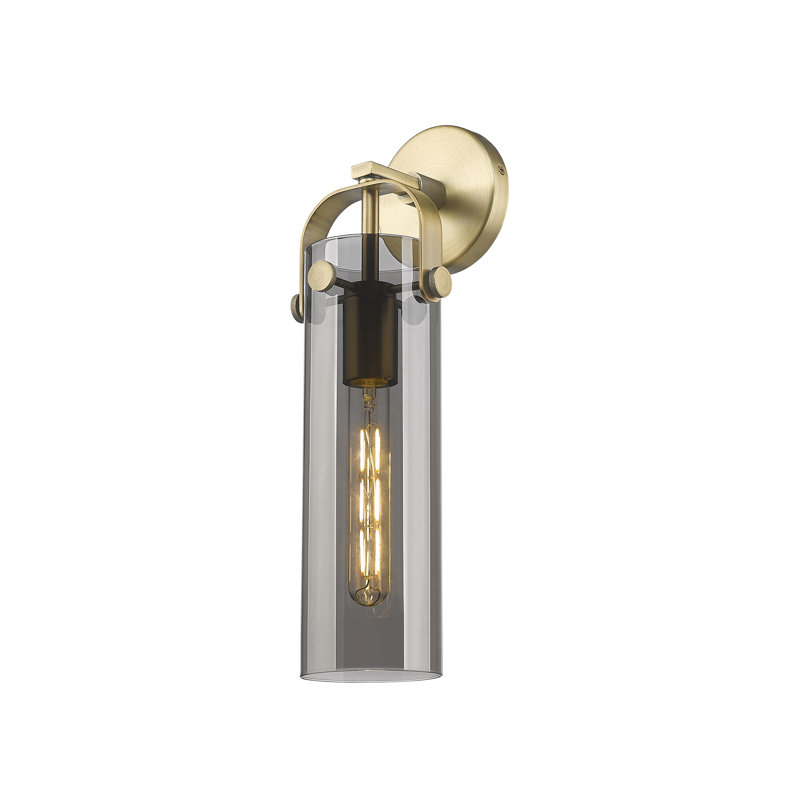 Applique murale 1 lumière 4 po Erie, Laiton brossé, Plaqué couleur fumée