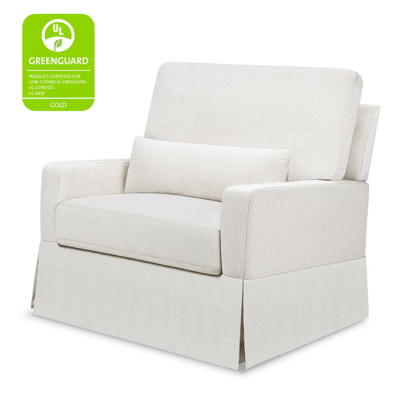 Fog Chatham Stripe Eco-Weave Pillowback Swivel Glider Chair