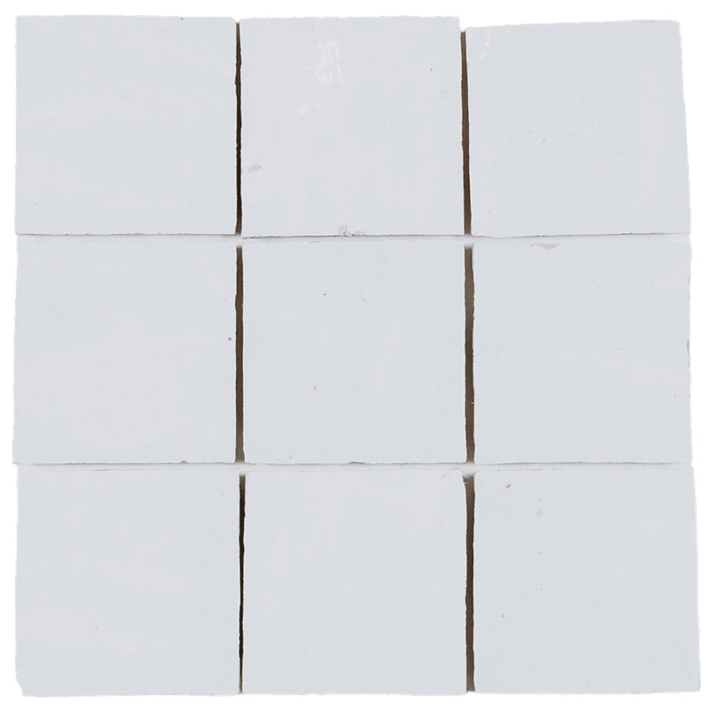 Carreau de céramique zellige blanc pur 2 x 6, Blanc pur