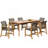 7-Piece Patio Dining Set, 72" Slatted Table & 6 Acacia Wood & PE Rattan Chairs For Patio Garden-1460940631-1460940625