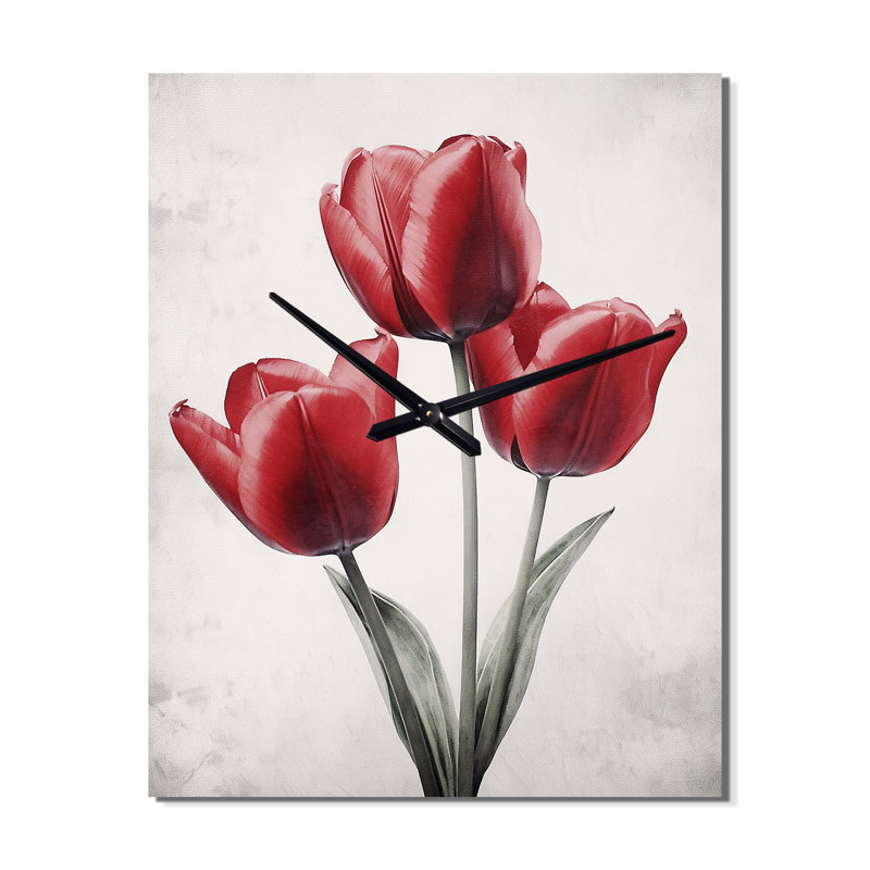 Tulipe Dreams I - Horloge murale florale surdimensionnée, Très grand