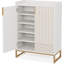 Armoire à chaussures 29,52 pouces blanc et or avec portes-412106562