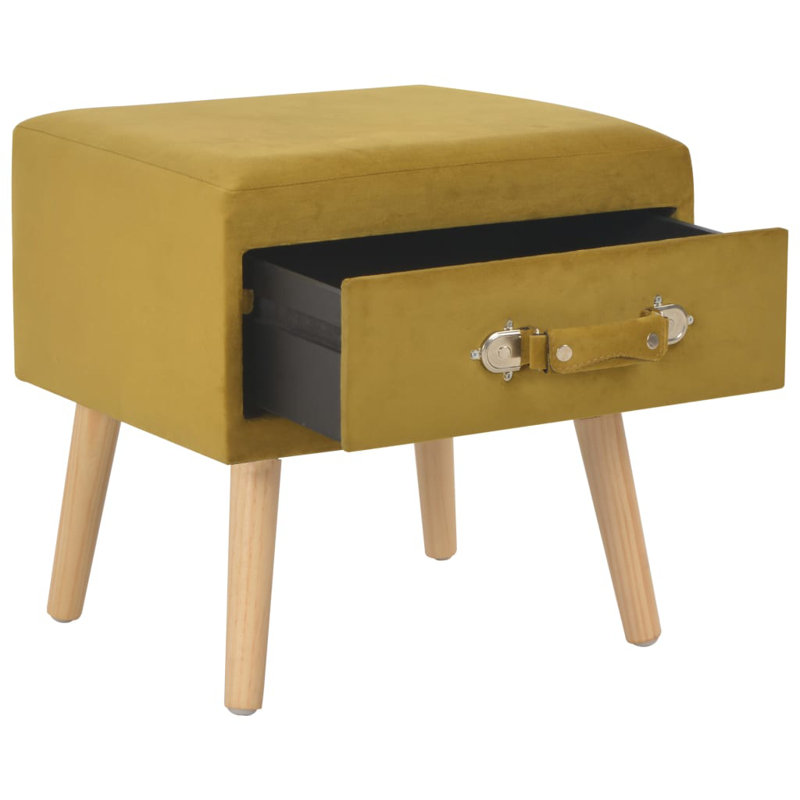 Parris 40cm W Bedside Table, Mustard