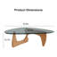 Table basse 35,8 po Mid Century Modern Glass