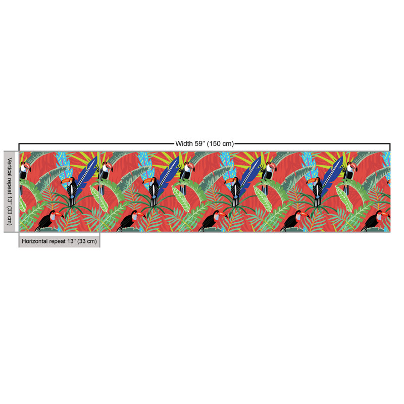 Chelsay Tropical Birds Sitting on Tree Branches Multi-Purpose Fabric