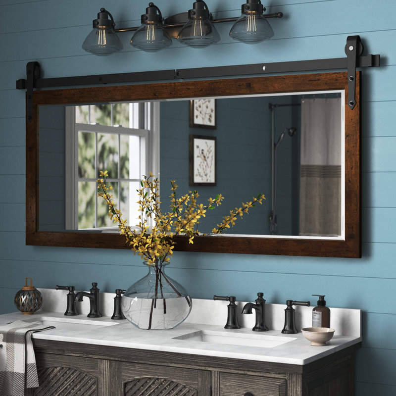 Miroir décoratif N Peace, 32 po x 66 po, Noyer clair