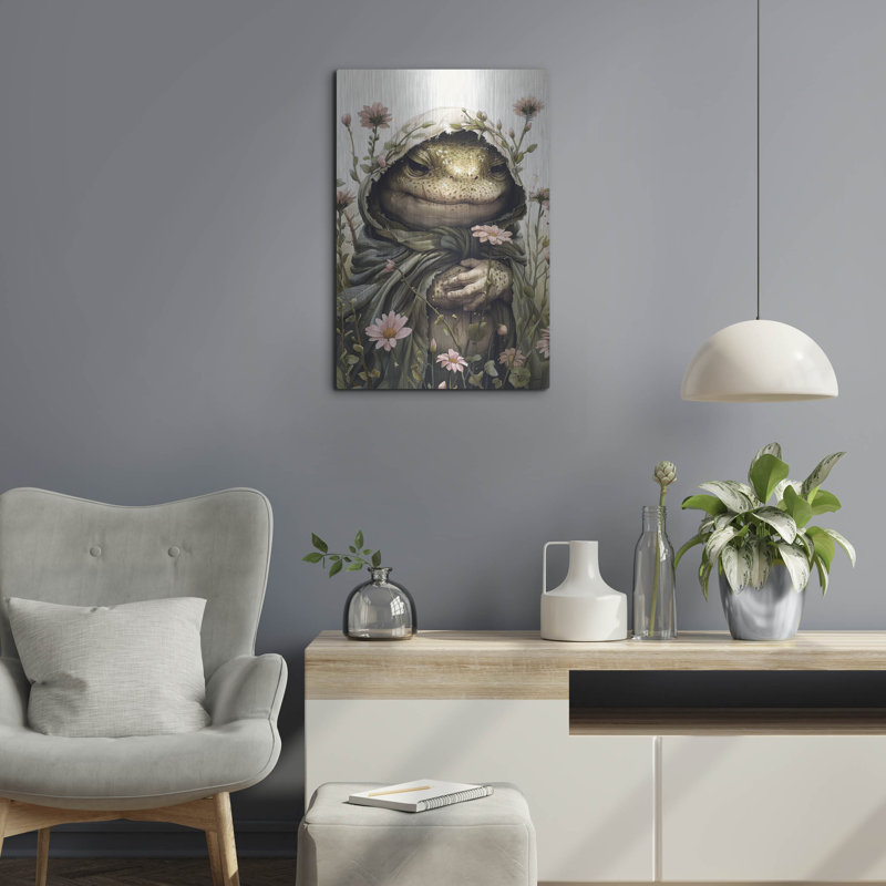  «Monk Toad» par Momart, art mural en métal, 16 po x 24 po, H 24 po x l 16 po