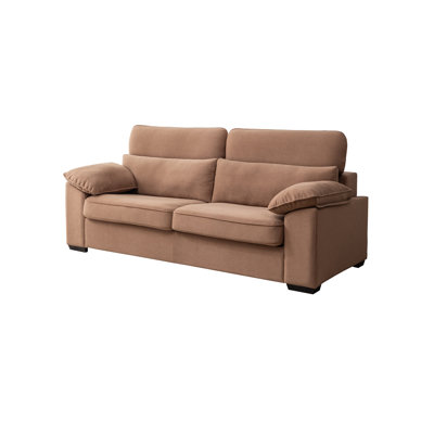 Saahirah Modern Faux Leather Sofa Bed - Convertible Pull-Out Sleeper Couch with Memory Foam Mattress, Compact Design for Small Spaces by Hokku Designs