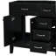 36-inch Bathroom Dresser Without Basin, Only Cabinet Base, Bathroom Cabinet with Drawers, Solid Frame and MDF Board, Black-120406519