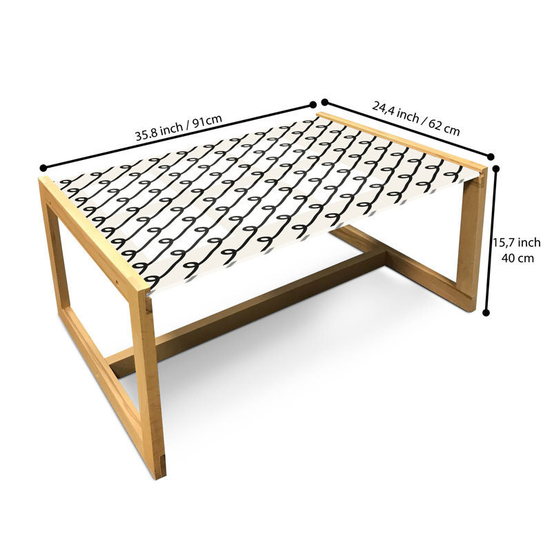 Table basse East Urban Home Abstract, H 15,75 po x L 35,83 po x l 24,4 po