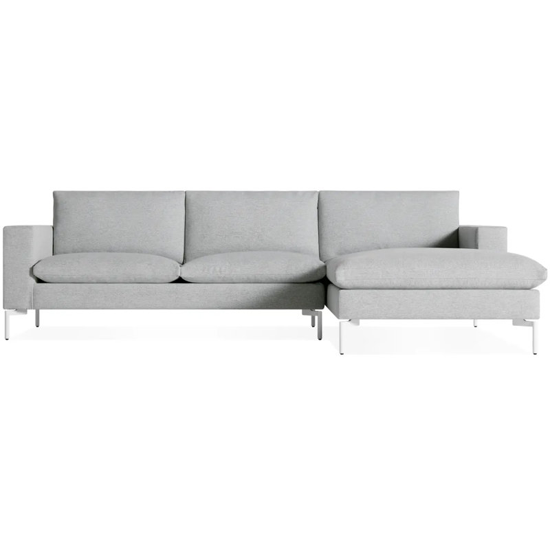 Nouveau canapé standard avec méridienne, Orienté à droite (vu de face), Blanc, 100% polyester Maharam Mode / Intaglio