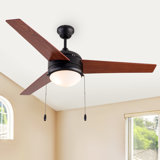 52" Ceiling Fan with Light Kit, Pull Chain and Remote Control