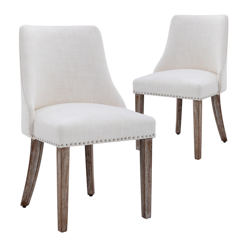 Umina 19.5'' H Upholstered Side Chair, Cream, Light Brown