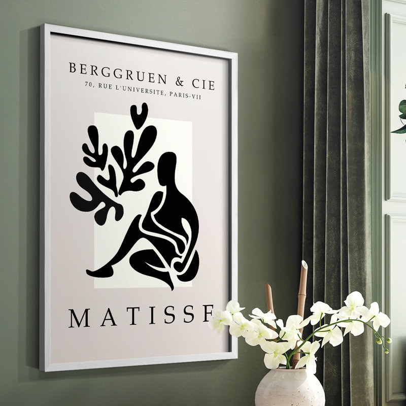 Matisse L III, reproduction encadrée - bois massif, Blanc, H 28 po x l 22 po