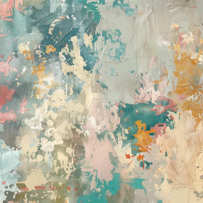 Modern Abstract Teal Watercolor Wall Mural, Textured Artistic Brush Wallpaper, Soft Pastel Contemporary Wall Decor For Living Room Bedroom