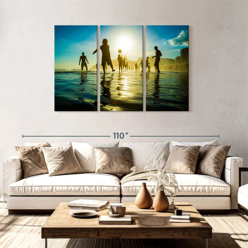 Coucher de soleil sur la plage de Sireci, H 48 po x l 74 po