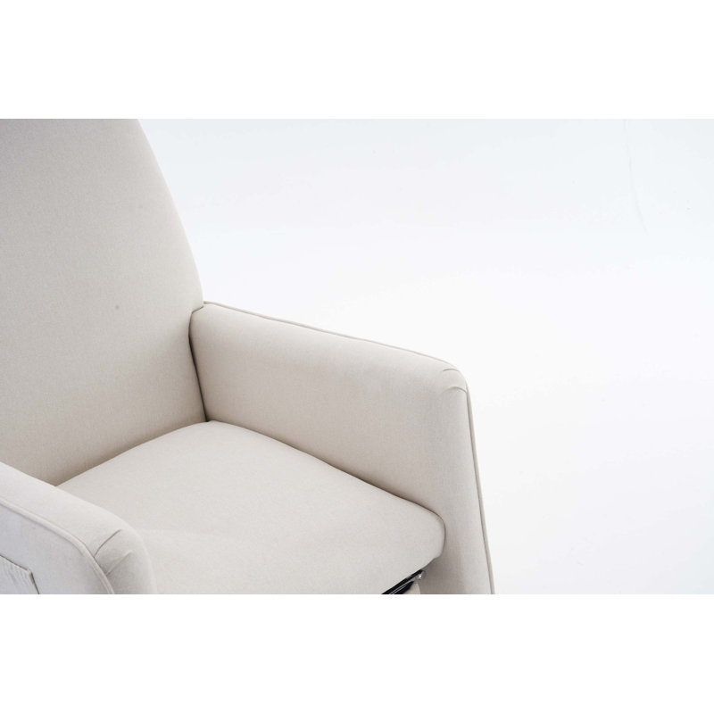 Chaise berçante en coton et lin, Beige