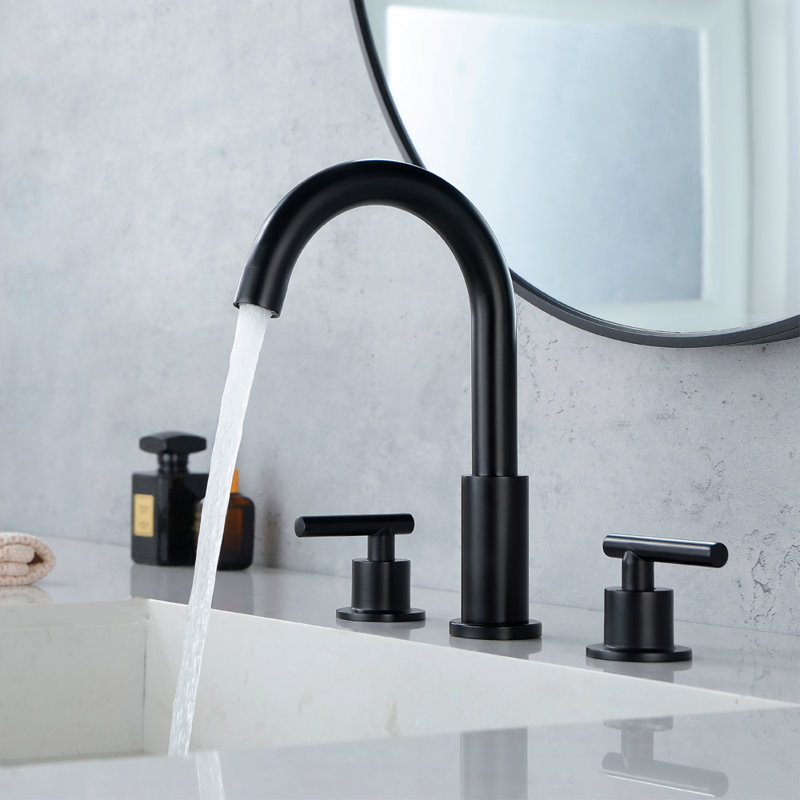 Bathroom Faucet with Drain Assembly, Matte Black