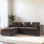 Canapé modulaire en L Luxury Chenille - canapé rembourré 93,7 po avec sièges profonds, rangement caché et coussins assortis-2059542322