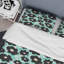 Fleurs de marguerite noire sur turquoise III - ensemble de housse de couette rétro - microfibre de polyester-1176987913