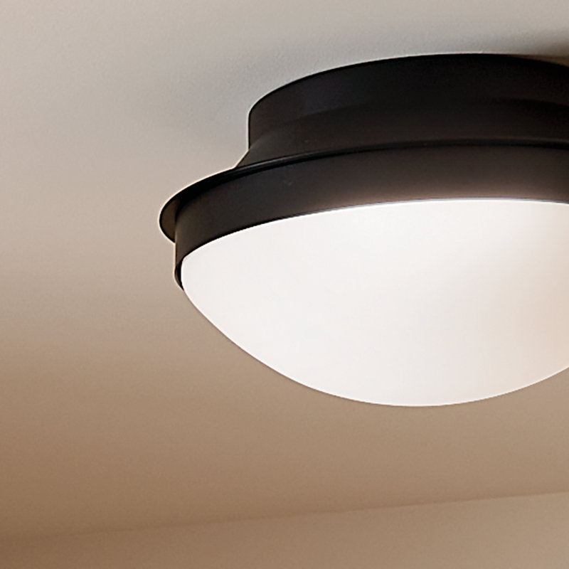 Zabir Glass Flush Mount, Black