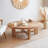 Farmhouse Round Wood Coffee Table, Rustic Design-891289651