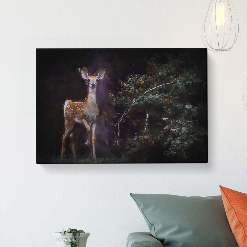 Curious Fawn in Abstract - Wrapped Canvas, 35cm H x 50cm W x 3cm D