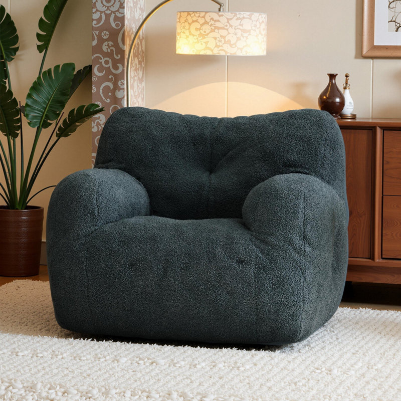 Fauteuil à billes Compression, Ours en peluche vert